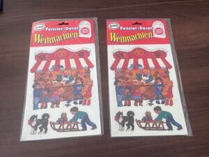 Weihnachten Goldi Window Cling Stickers Vintage New Christmas German